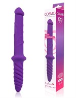 Двусторонний фиолетовый фаллоимитатор Cosmo - 23 см. - фото 175807