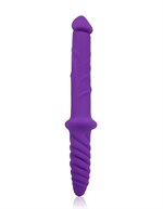 Двусторонний фиолетовый фаллоимитатор Cosmo - 23 см. - фото 175806