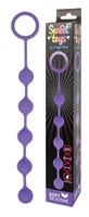 Фиолетовая анальная цепочка с кольцом-ограничителем - 23 см. - фото 175865