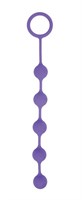 Фиолетовая анальная цепочка с кольцом-ограничителем - 23 см. - фото 64641