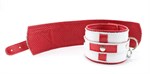 Бело-красные кожаные наручники  Медсестричка  - фото 1402218