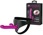 Фиолетовый страпон с пульсацией Wonder Thruster - 20 см. - фото 64692
