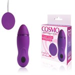 Фиолетовое виброяйцо Cosmo с пультом управления вибрацией - фото 176276