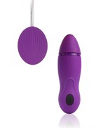 Фиолетовое виброяйцо Cosmo с пультом управления вибрацией - фото 91831