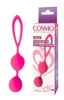 Розовые вагинальные шарики с петлёй Cosmo - фото 308183