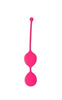 Розовые двойные вагинальные шарики Cosmo с хвостиком для извлечения - фото 172329