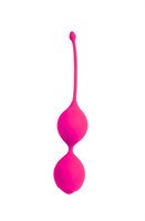 Розовые двойные вагинальные шарики с хвостиком Cosmo - фото 1402499