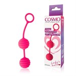 Розовые вагинальные шарики с ребрышками Cosmo - фото 91881