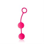 Розовые вагинальные шарики с ребрышками Cosmo - фото 1402503