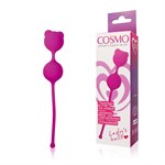 Ярко-розовые вагинальные шарики с ушками Cosmo - фото 91897