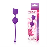 Фиолетовые вагинальные шарики с ушками Cosmo - фото 1402519