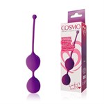 Фиолетовые двойные вагинальные шарики Cosmo с хвостиком для извлечения - фото 1402523