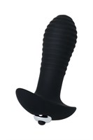 Чёрная анальная втулка S-HANDE SPIRAL с вибрацией - 10,3 см. - фото 176646