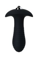Чёрная анальная втулка S-HANDE SPIRAL с вибрацией - 10,3 см. - фото 176648