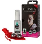 Металлические вагинальные шарики Geisha в комплекте с лубрикантом - фото 142591