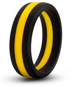 Черно-желтое силиконовое эрекционное кольцо Silicone Go Pro Cock Ring 106894