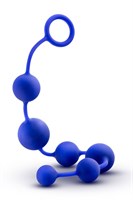 Синяя анальная цепочка 16 Inch Silicone Anal Beads - 40,6 см. - фото 162403