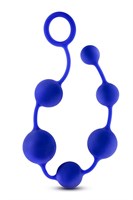 Синяя анальная цепочка 16 Inch Silicone Anal Beads - 40,6 см. - фото 162401