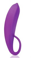 Фиолетовый женский стимулятор с колечком-ручкой - 18 см. - фото 176907