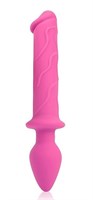 Двусторонний вагинально-анальный стимулятор розового цвета - 23 см. - фото 176925