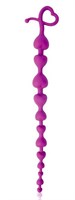 Фиолетовая анальная цепочка с ограничителем - 28 см. - фото 176939
