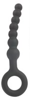 Черный анальный стимулятор-елочка с ограничителем - 13,5 см. - фото 177070