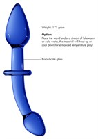 Синий двусторонний анальный стимулятор Doubler - 18 см. - фото 100989