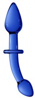 Синий двусторонний анальный стимулятор Doubler - 18 см. - фото 100987
