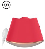Красный клиторальный стимулятор Dazzling с вибрацией и ротацией - 6,7 см. - фото 101270