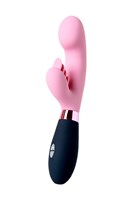 Розовый вибромассажер Ornella с клиторальным стимулятором - 21,5 см. - фото 1363548