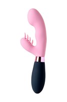 Розовый вибромассажер Ornella с клиторальным стимулятором - 21,5 см. - фото 1363549