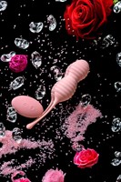 Нежно-розовые вагинальные шарики ZEFYR с пультом ДУ - фото 1188654