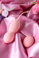 Нежно-розовые вагинальные шарики ZEFYR с пультом ДУ - фото 1363575