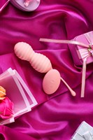 Нежно-розовые вагинальные шарики ZEFYR с пультом ДУ - фото 1188656