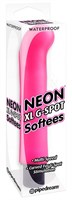 Ярко-розовый вибромассажер с загнутым кончиком XL G-Spot Softees - 16,2 см. - фото 177246