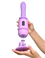 Фиолетовый автоматический вибромассажер с функцией поступательных движений Love Thrust-Her - фото 180719