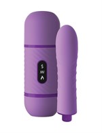 Фиолетовый автоматический вибромассажер с функцией поступательных движений Love Thrust-Her - фото 180711