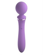 Фиолетовый двусторонний вибростимулятор Duo Wand Massage-Her - 19,6 см. - фото 177317