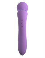 Фиолетовый двусторонний вибростимулятор Duo Wand Massage-Her - 19,6 см. - фото 177318