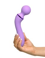 Фиолетовый двусторонний вибростимулятор Duo Wand Massage-Her - 19,6 см. - фото 177320