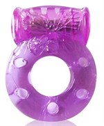 Фиолетовое эрекционное виброкольцо с бабочкой - фото 1363611