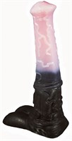 Черно-розовый фаллоимитатор  Мустанг large  - 43,5 см. - фото 1348056
