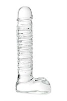 Стеклянный прозрачный фаллоимитатор Sexus Glass - 21 см. - фото 184070