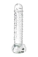 Стеклянный прозрачный фаллоимитатор Sexus Glass - 21 см. - фото 184072