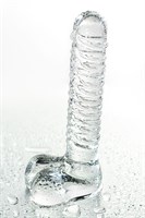 Стеклянный прозрачный фаллоимитатор Sexus Glass - 21 см. - фото 184076