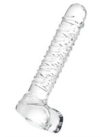 Стеклянный прозрачный фаллоимитатор Sexus Glass - 21 см. - фото 184068