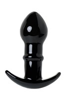 Черная стеклянная анальная втулка Sexus Glass с ограничителем - 11,5 см. - фото 65508