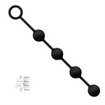 Большая черная анальная цепочка из 4 шариков - 49 см. - фото 65533
