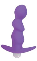 Фиолетовый рельефный вибромассажер с ограничителем - 9,5 см. - фото 1403107