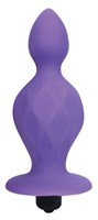 Фиолетовая коническая анальная вибровтулка - 10 см. - фото 177865